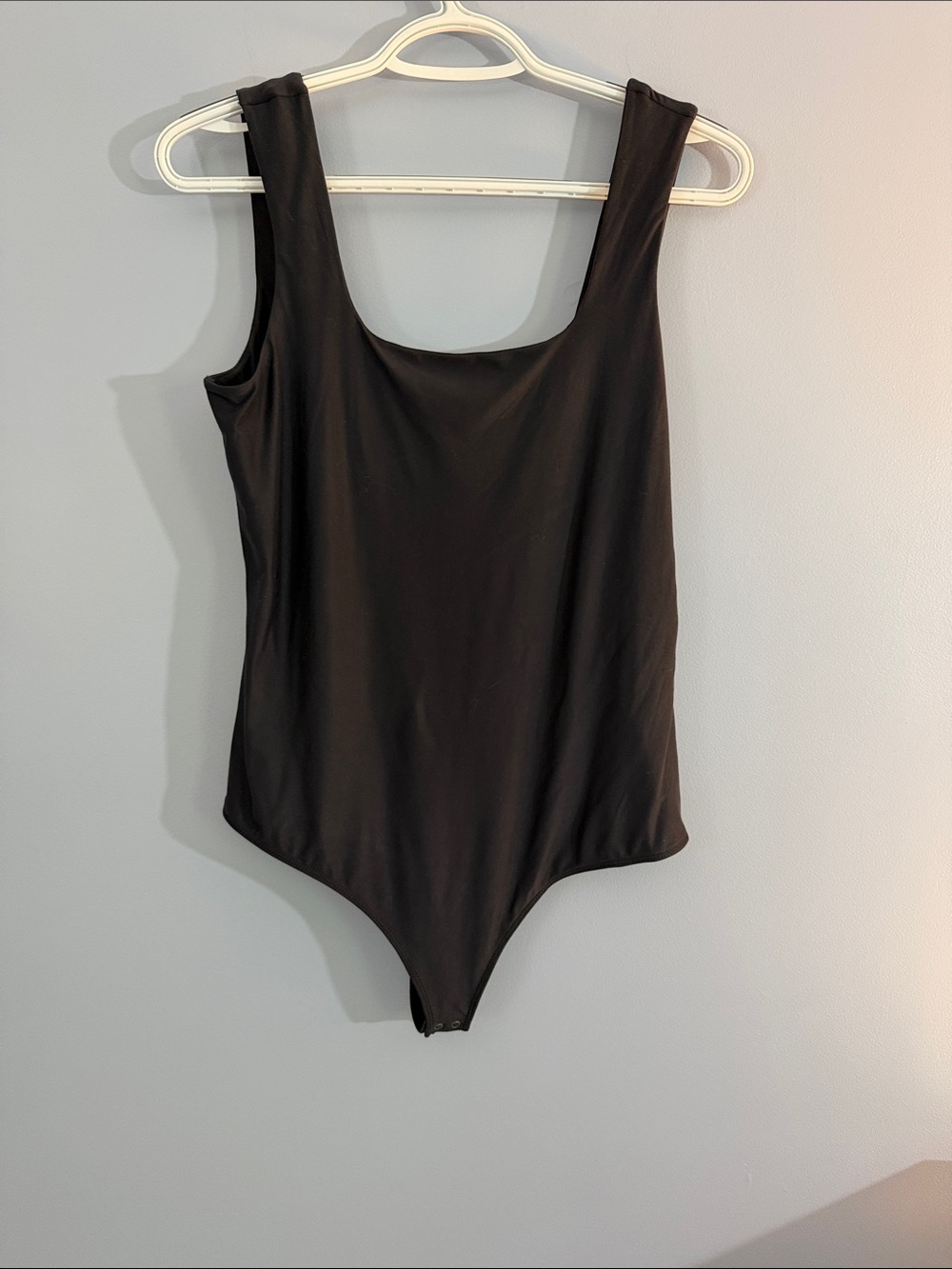 Abercrombie & Fitch Black Stretch Square Neck Bodysuit SZ L